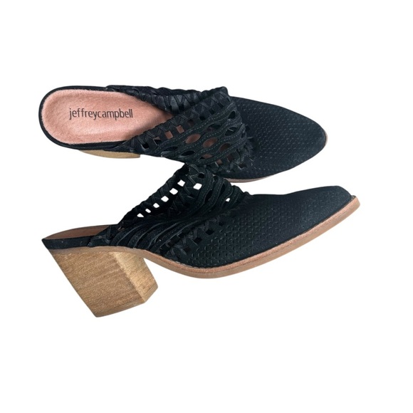 Jeffrey Campbell - Favela Woven Black Mule Sz 7/7.5 - Picture 1 of 11